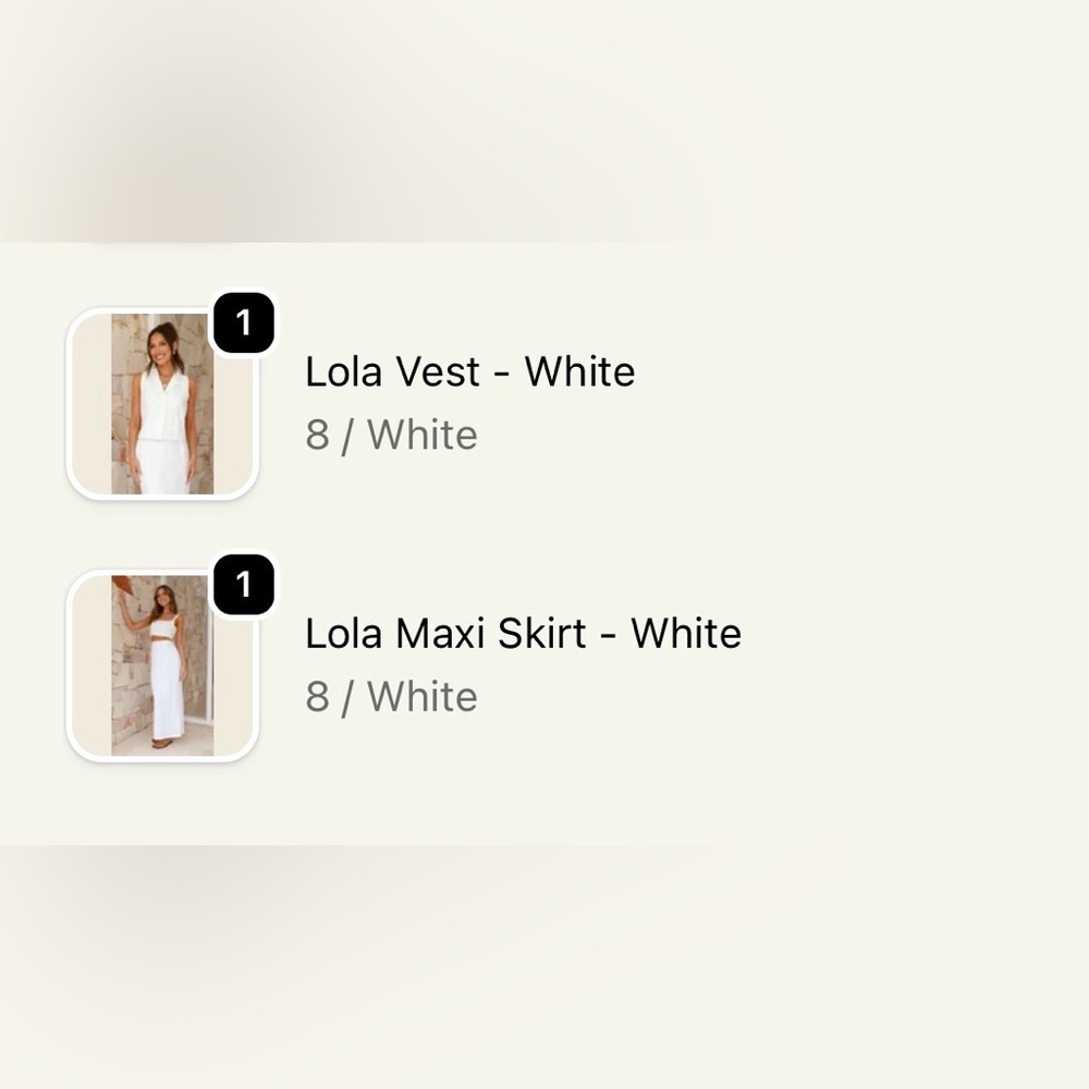 Paper Heart - Billy J- Lola White Vest and Maxi Skirt Set